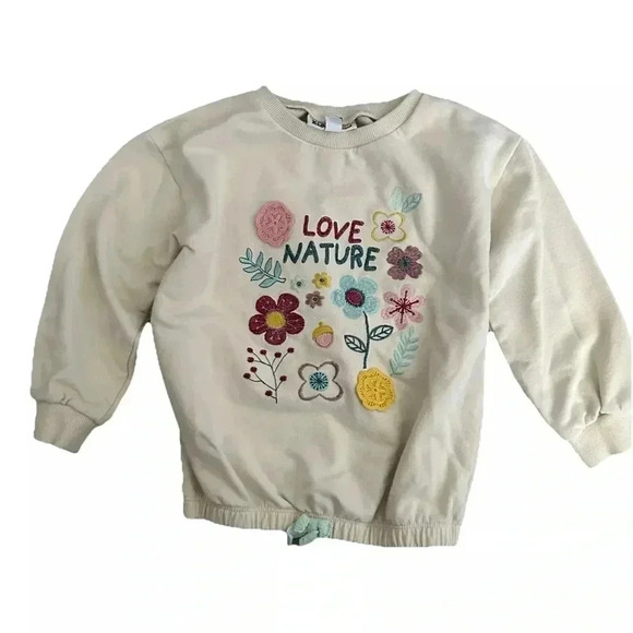 Girl’s Kids Headquarters Love Nature Crew Neck Sweatshirt Size 5 - Picture 1 of 4